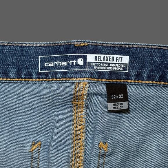 Carhartt Men's Rugged Flex Relaxed Double Front Jeans Size 32x32 GUC Blue - Picture 5 of 11